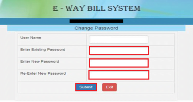 e-way Bill GST New Password Generation