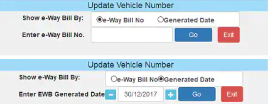 EWB Vehicle Number Update
