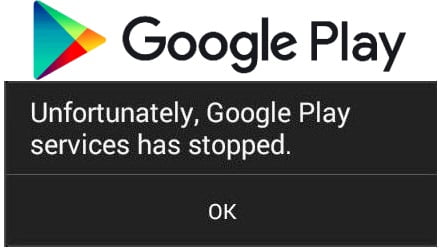 Google Play Store hat den Fehler "Stoppt".