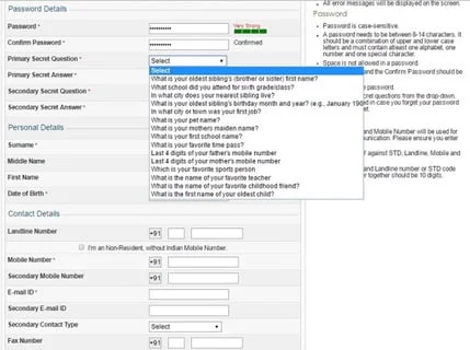 Income Tax efilling registration form
