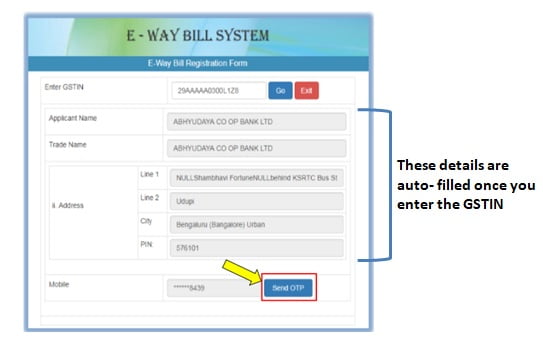 eway bill system Registration from