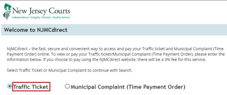 NJMCDIRECT Ticket Payment Online At Www njmcdirect